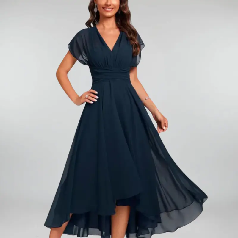 Enid™ – Fließendes & Elegantes Abendkleid mit V-Ausschnitt
