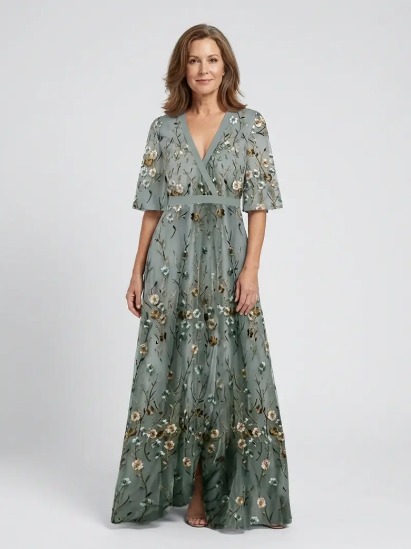 EVADNE | FLORAL MAXIKLEID