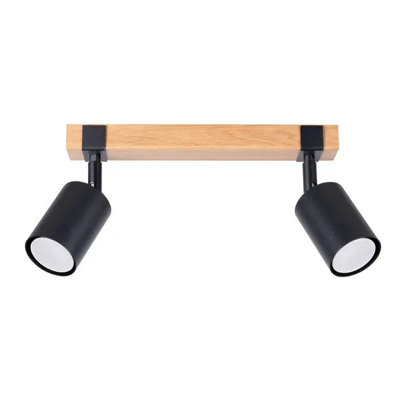 FAGER - 2 Deckenleuchte, Schwarz/Naturholz