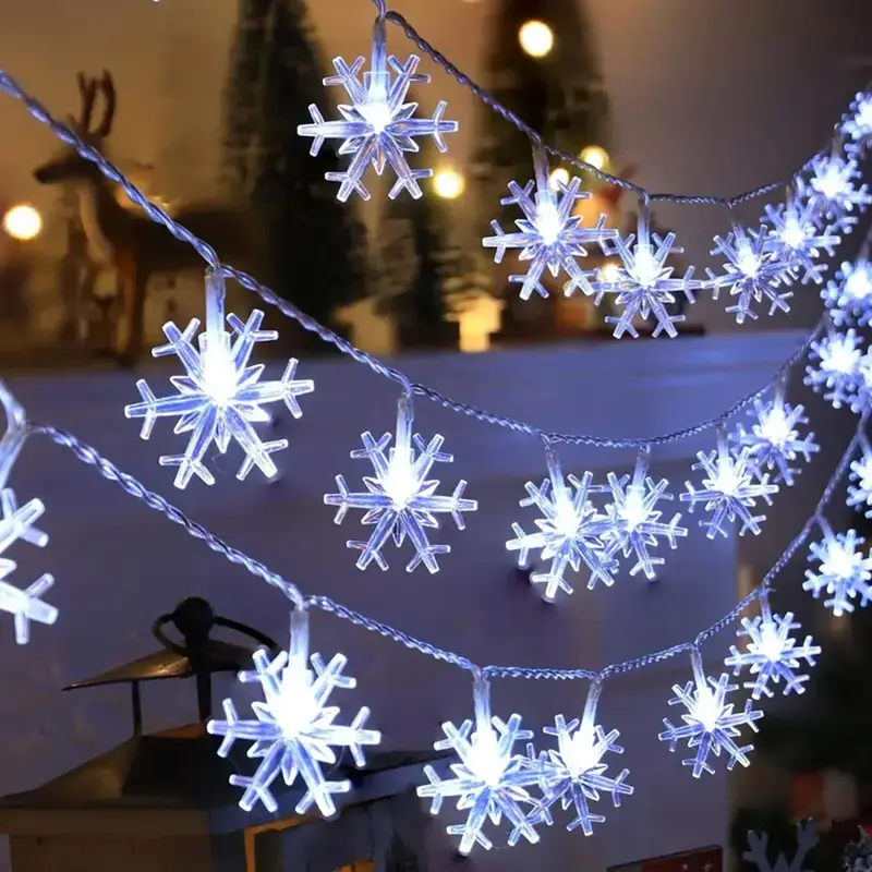Feeria - LED-Schneeflocken-Lichterkette, batteriebetrieben