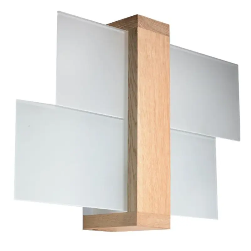 FENIKS - 1 Wandleuchte, Naturholz & Glas