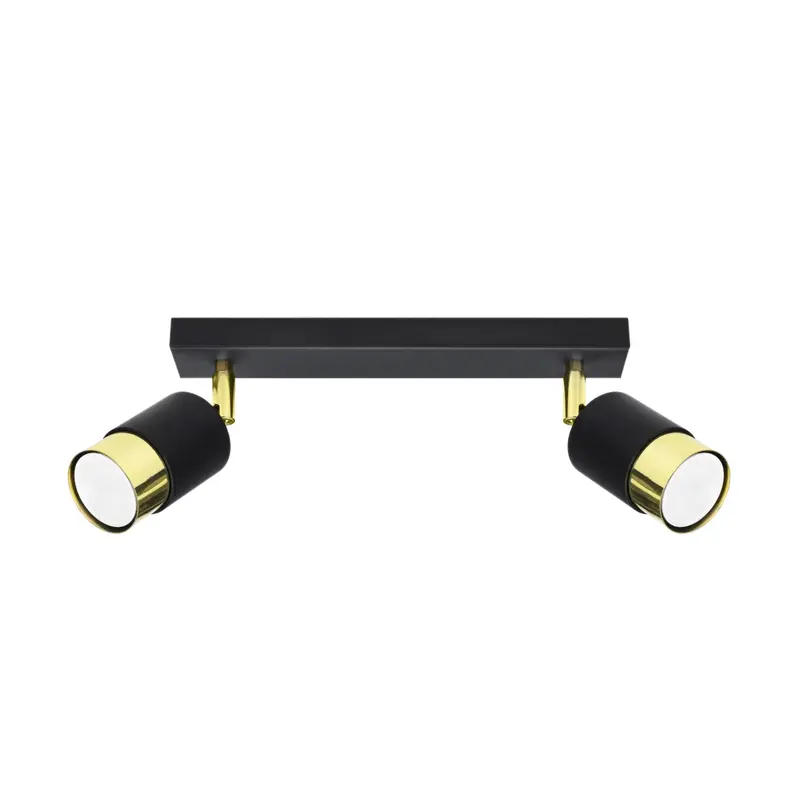 Fokus - 2-flammige Deckenleuchte, schwarz/gold, 30–35 cm