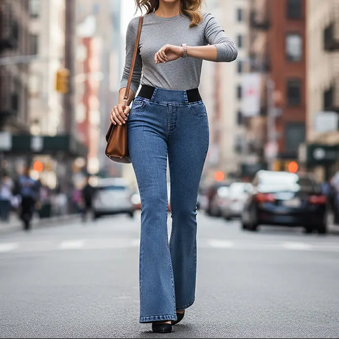 Frauke | Damen Stilvolle Jeans Ausgestellter Look – Bootcut Jeans Flared