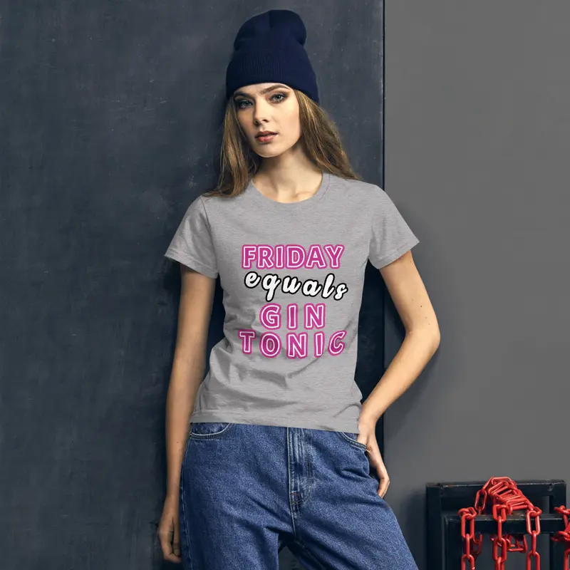 Friday equals Gin Tonic Women's short sleeve t-shirt, gratis verzending!