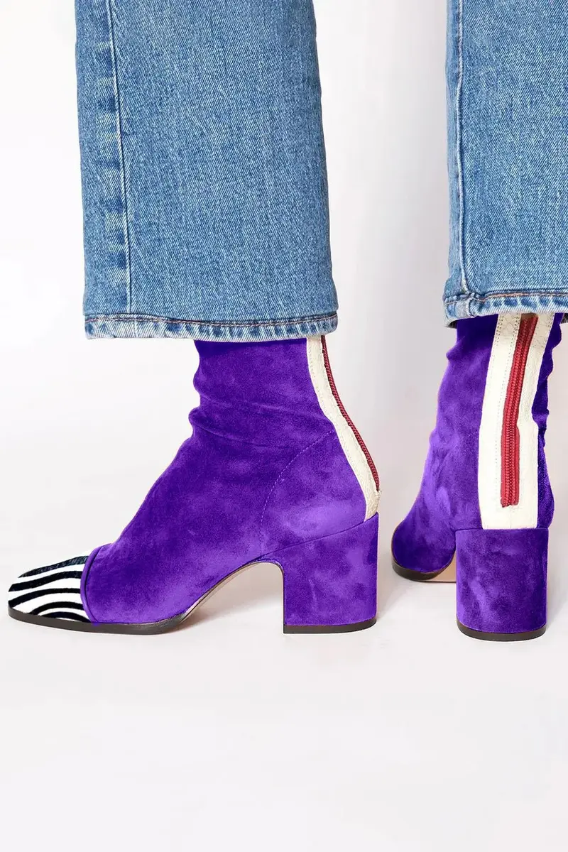 Frieda | Damen Stiefeletten Blockabsatz Quadratische Zehenpartie