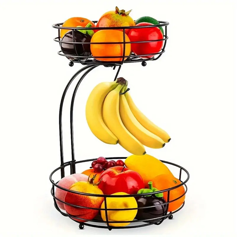 Frutessa Fruitmand – 2-Laags Opbergsysteem met Bananenhouder