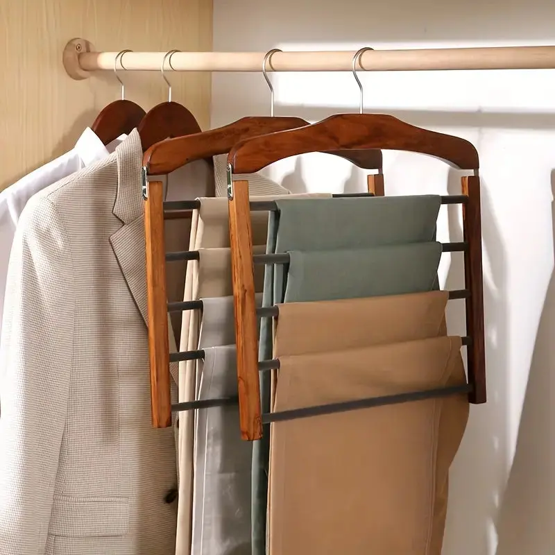 Garderobehangers van hout – 38 cm schouder met draaibare stalen haak