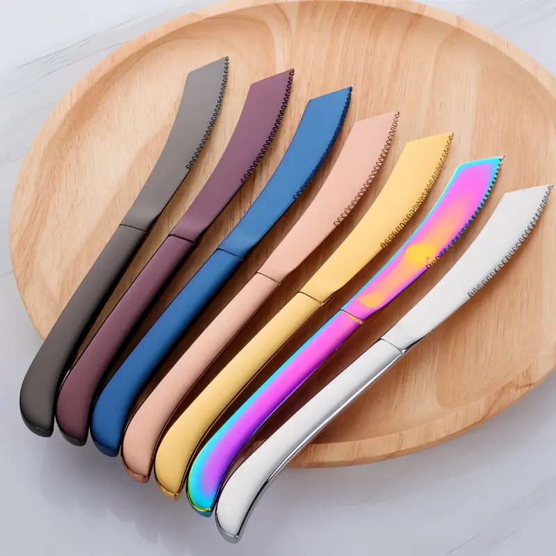 Gezacktes - Messer-Set Edelstahl beschichtet 4/6-tlg