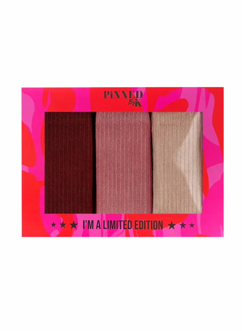 Gift Package Socks Bordeaux Stripes Glitter