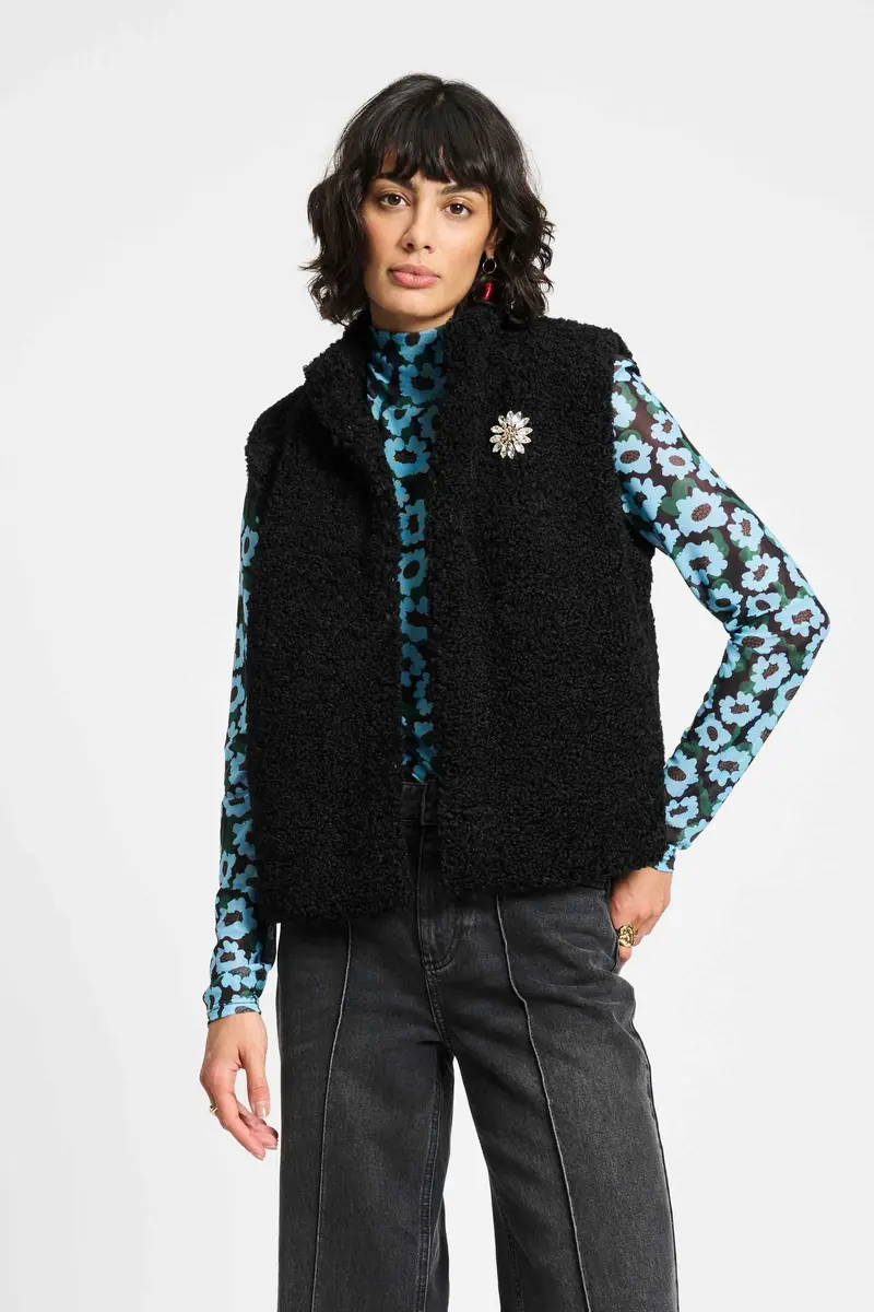 GILET - Teddy Love Black