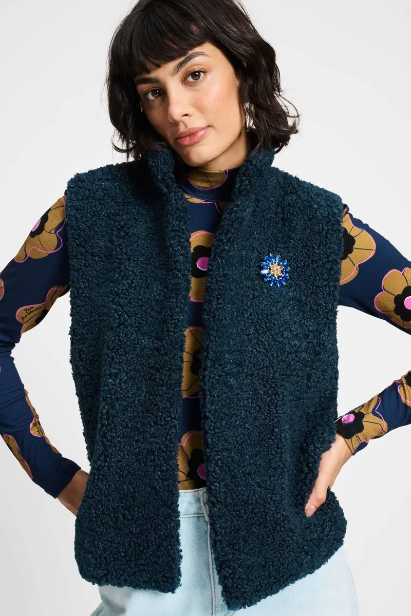 GILET - Teddy Love Navy