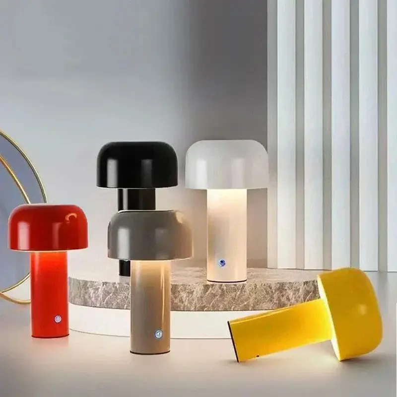 GlowCap - Oplaadbare LED Tafellamp – Stijlvolle Draagbare Paddenstoel Lamp in Bauhaus Stijl