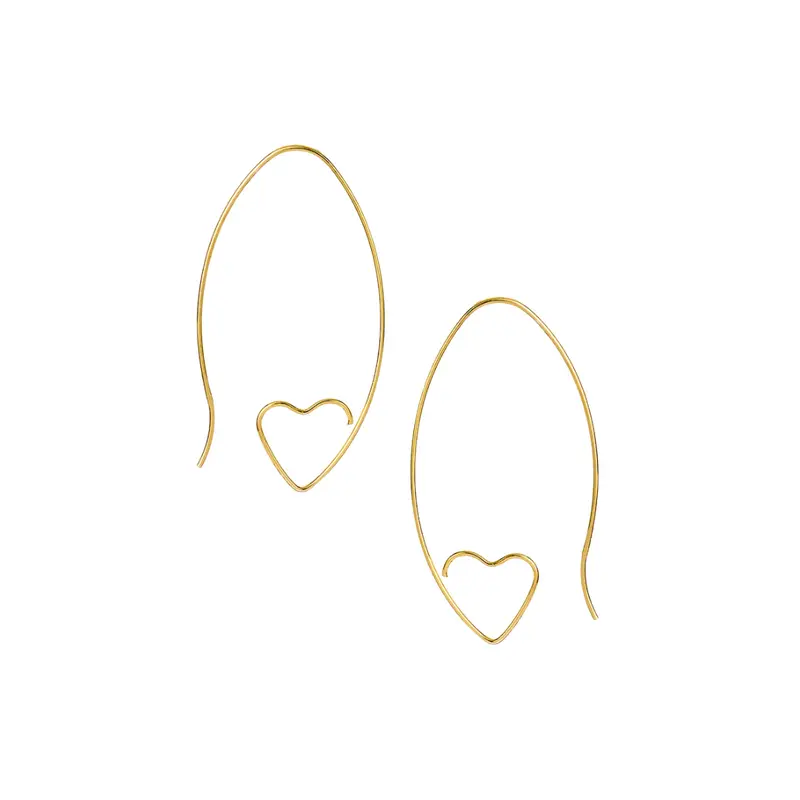 Gold plated zilveren hart oorbellen – Ibiza Style