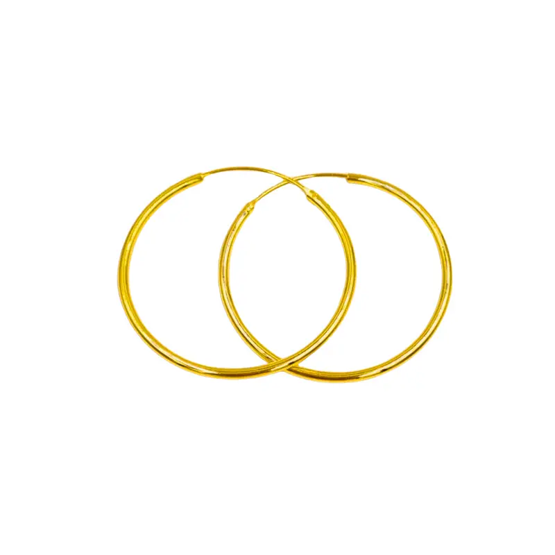 Gold plated zilveren hoop oorbellen – Essential – 40 & 50mm