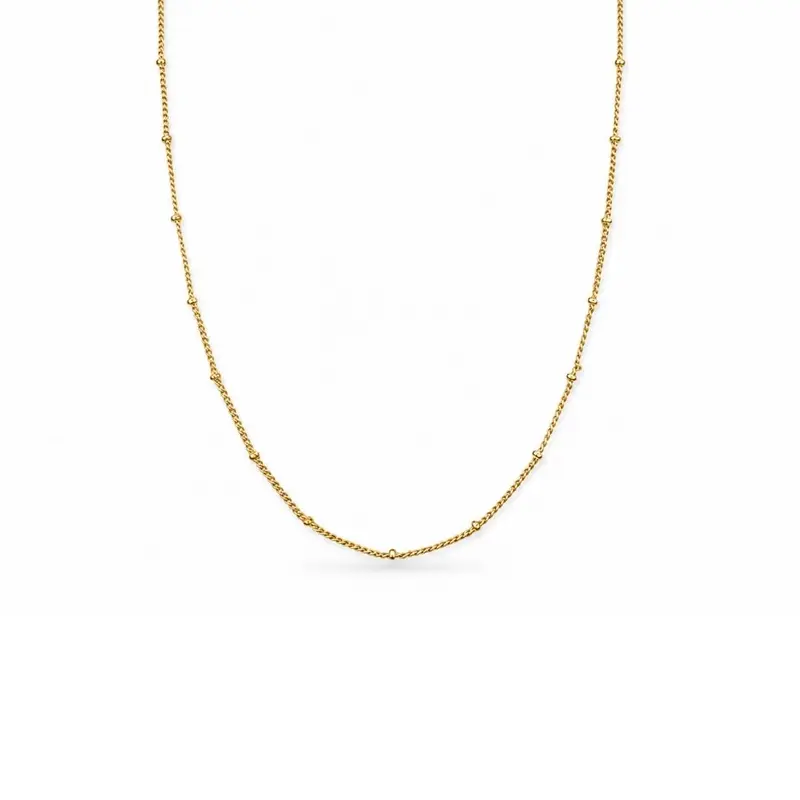 Goldfilled Bolletjesketting - Goudkleurig Kettinkje Dames Met Balletjes