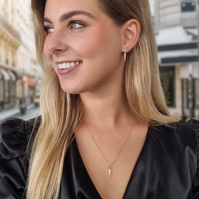 Goldfilled Luxe Sieraden Set Stellar - Oorbellen & Ketting - Zirkonia Steentjes
