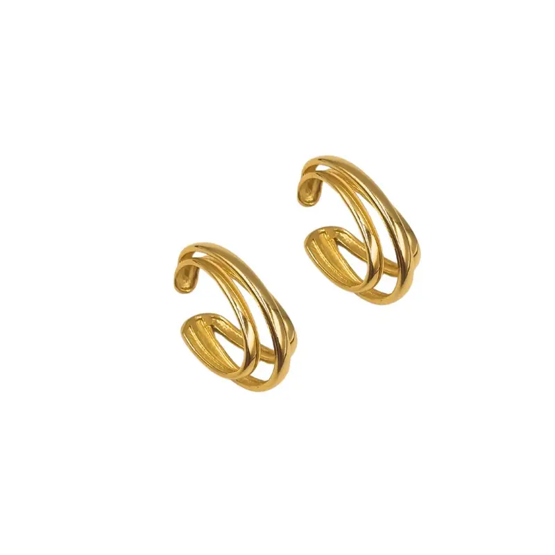 Goldfilled oorbellen met drie boogjes Ayana - Grote ear cuffs