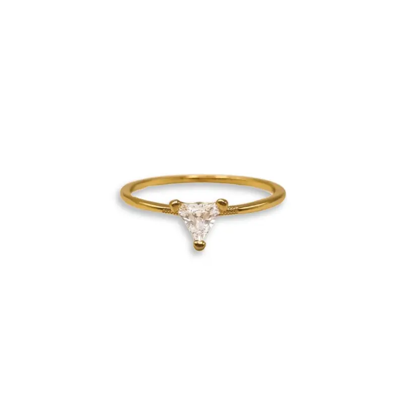Goldfilled Ring met Driehoek Steen Selene - Kleur