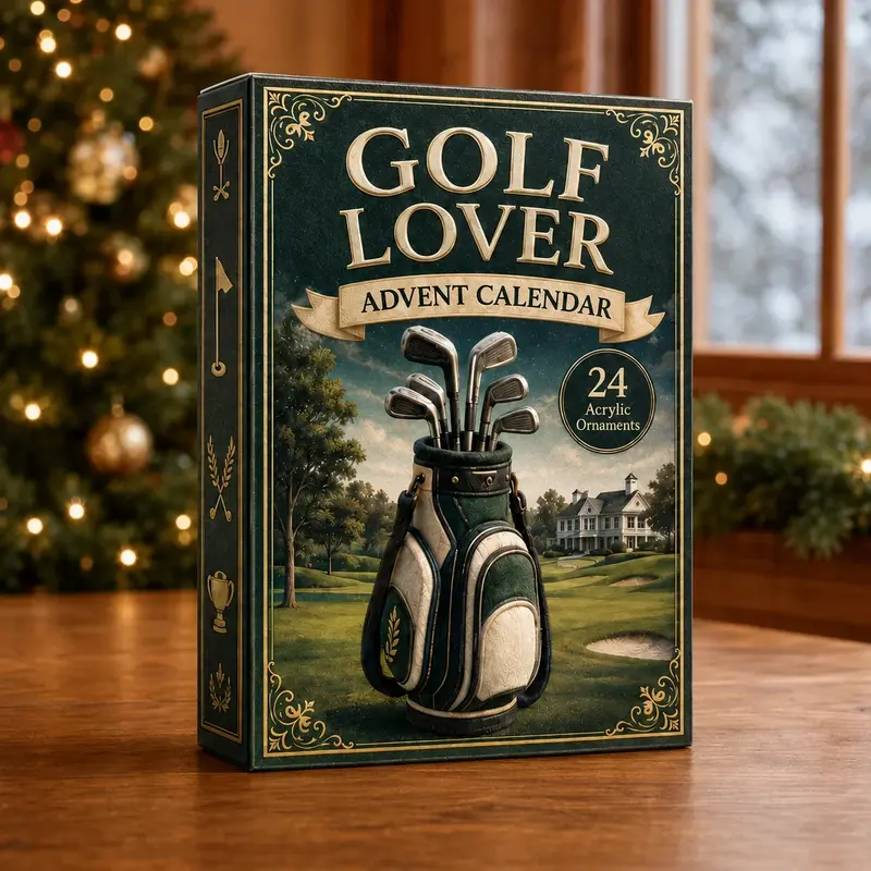 Golf adventskalender – 24 platte mini-ornamenten om dagelijks op te hangen