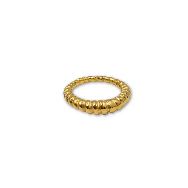 Goud kleurige stalen croissant ring dames