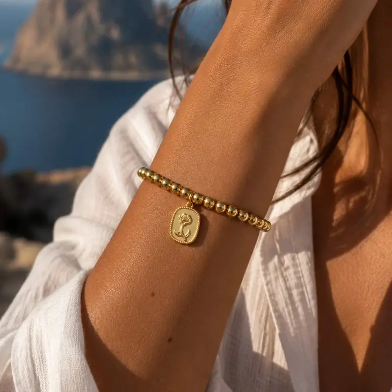 Goudkleurige Armband Bolletjes Fortaleza Rose