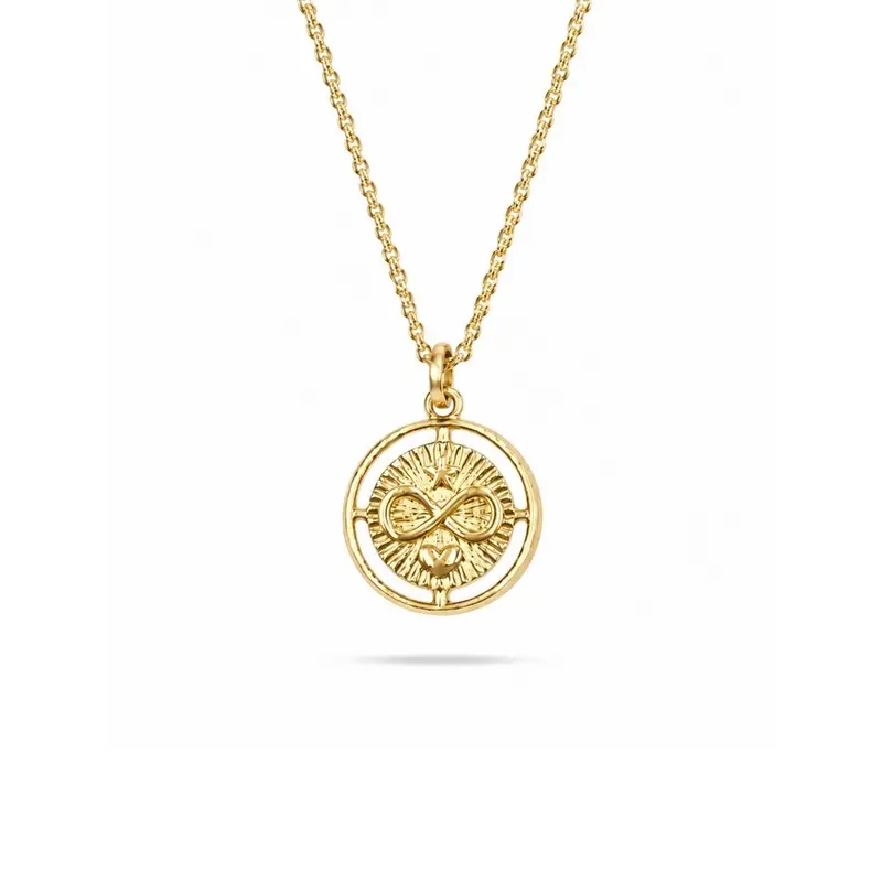 Goudkleurige Jasseron Ketting Hanger | Infinity | Goldfilled | Munt Bedel