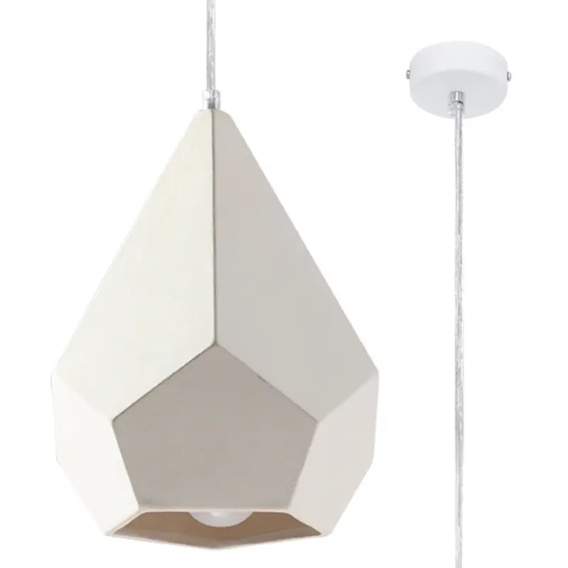 Halona - Keramik-Pendelleuchte, weiß, 25 cm, geometrisches