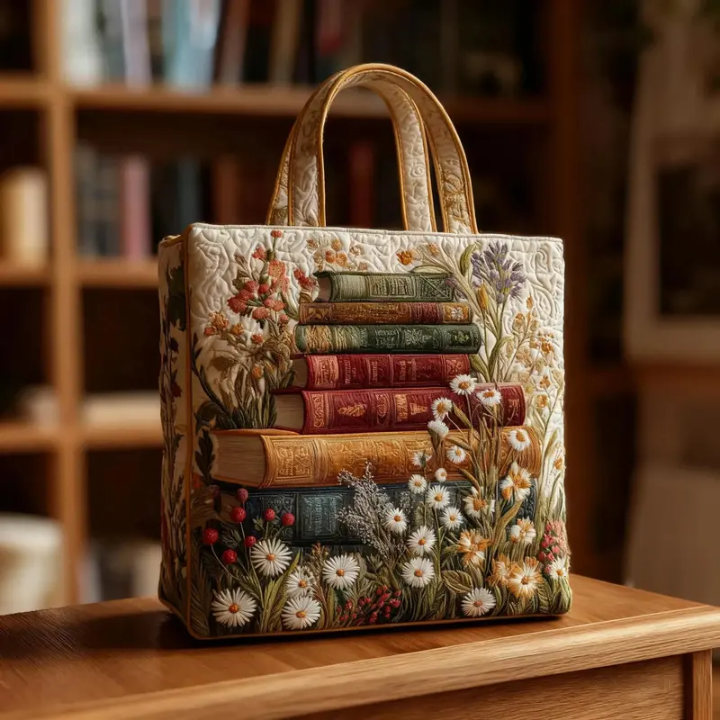 Handgefertigte Umhängetasche Damen mit Blumenmotiv