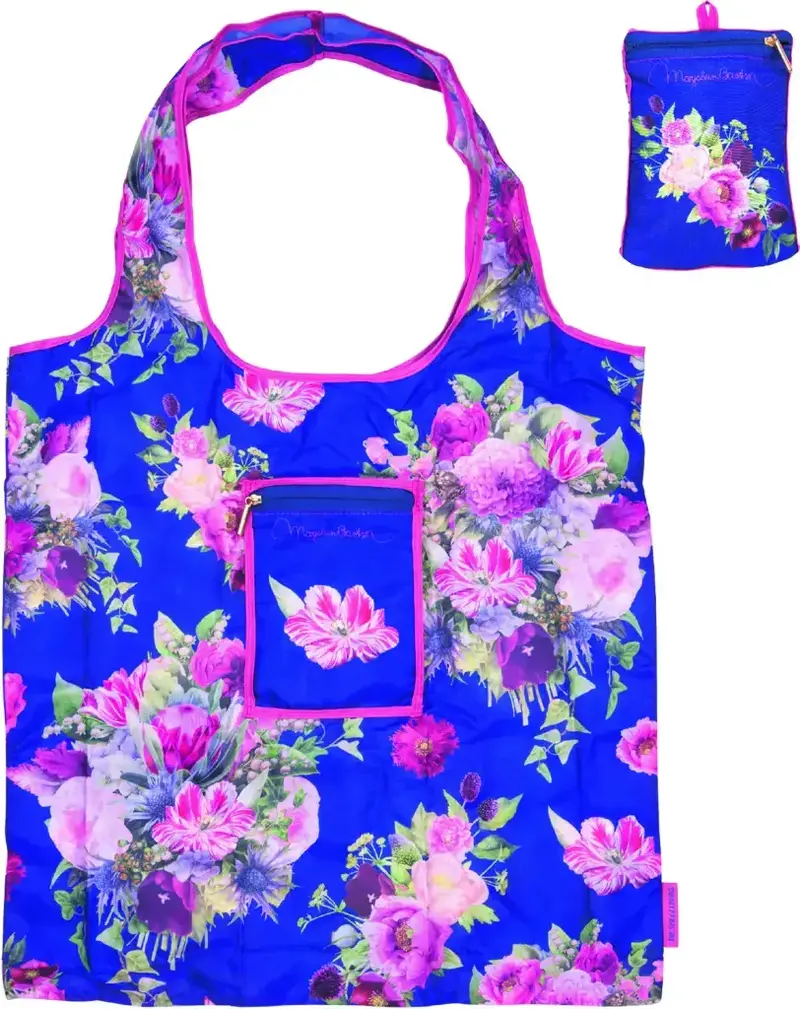 Handige opvouwbare tas met vrolijk bloemenprint