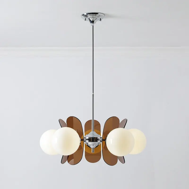 Hanglamp met glazen bollen – ijzeren armen en warmwit licht van 3000 K