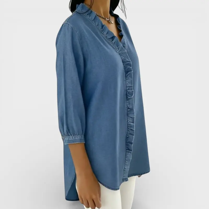 Hannelore | Damen Elegante Bluse mit Rüschen – Rüschen Bluse Feminin