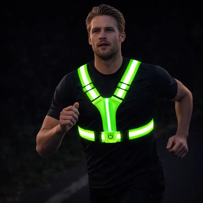 Hardloopvest LED – Oplaadbaar, 360° Zichtbaar tot 24 Uur Brandduur
