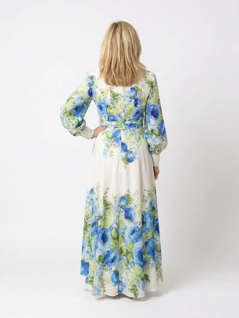 Harper | Knopf-Front Floral Maxi