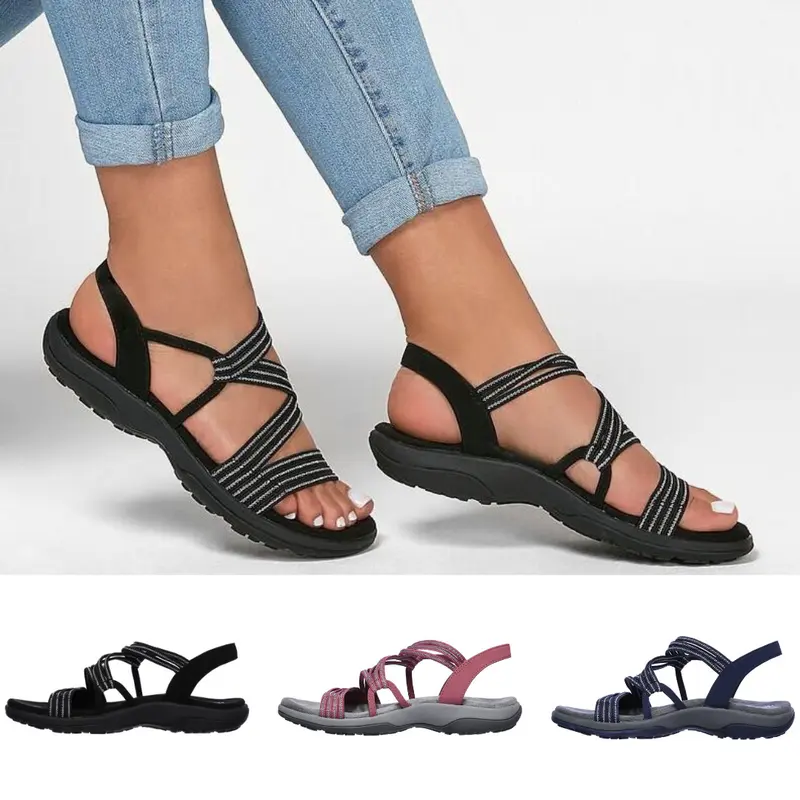 Heidi-Mode | Orthopädische Elegante Sandalen | Bequeme Riemchensandalen für die Freizeit
