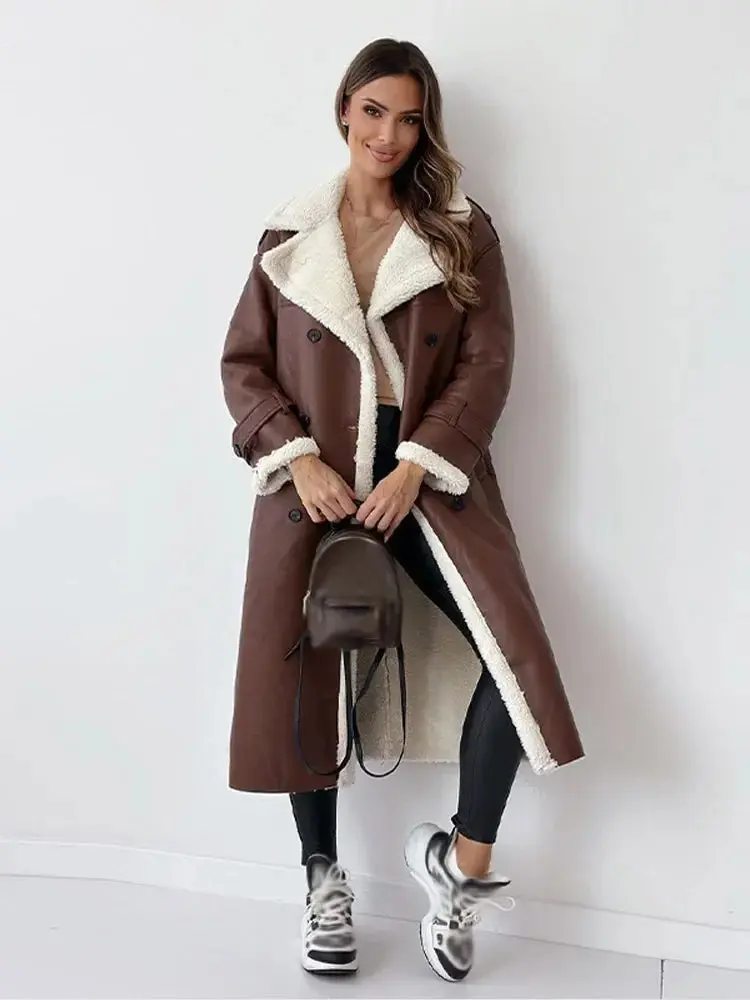 Helga | Damen Winter-Langmantel aus Lammfell