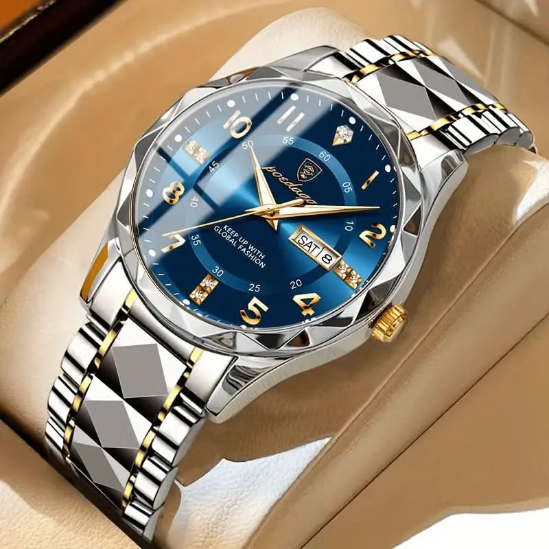 Heren Horloge Staal – Metalen Band met Datumweergave en Klassiek Design