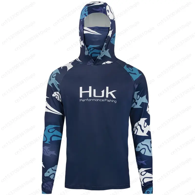 Heren visshirt met capuchon – UPF 50+ langarmshirt voor vissen en outdoor