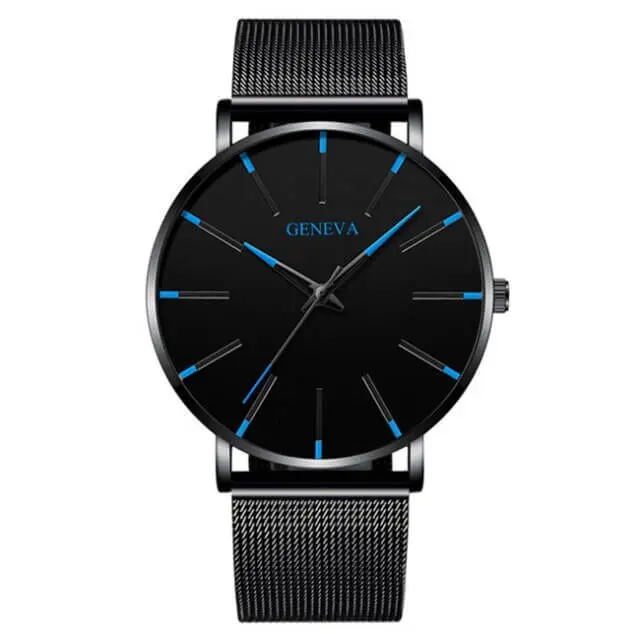 Herenhorloge Ultradun – Mesh Band, Quartz Uurwerk en Krasvast Glas