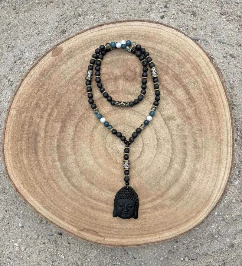 Herenketting met Boeddha hoofd.