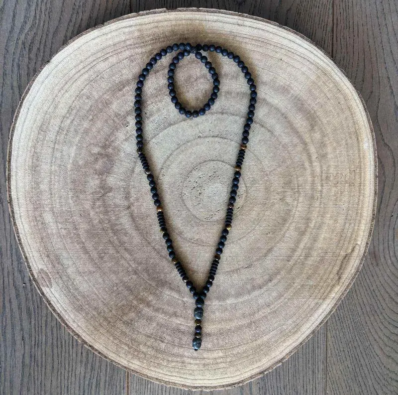 Herenketting met zwarte kleine boeddha