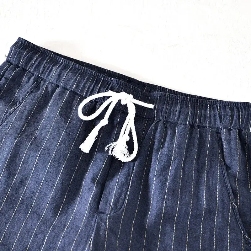 Herren Kurze Gestreift Sommer Hose