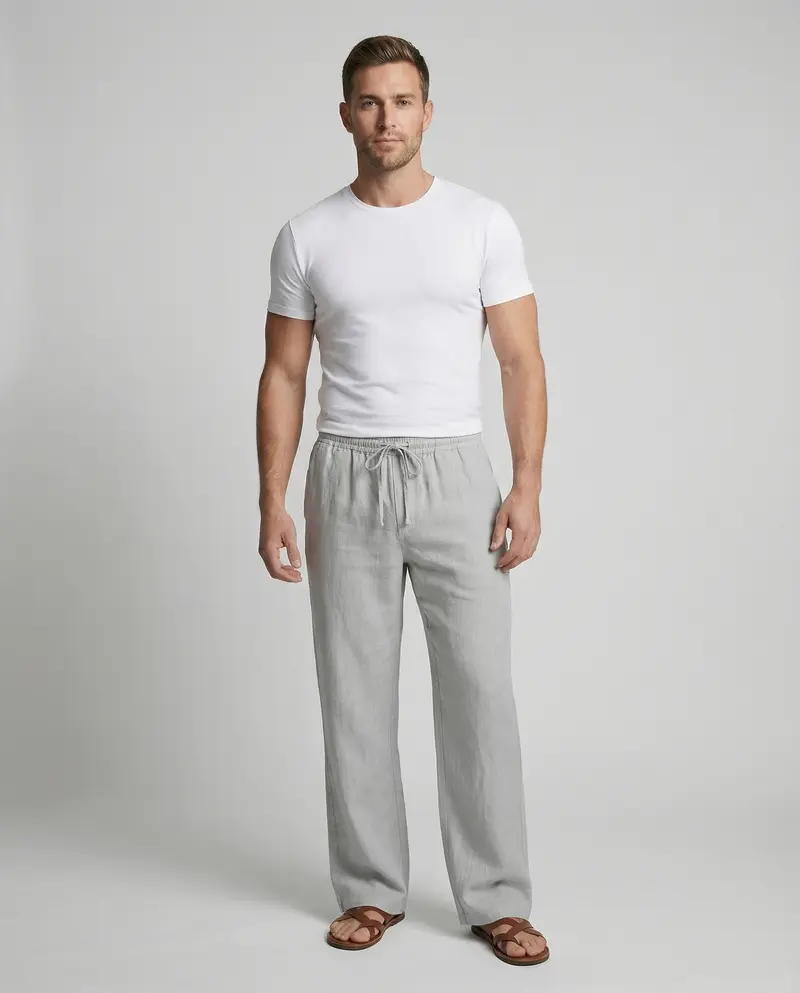Herren lässige Leinen-Loungehose im Zen-Stil