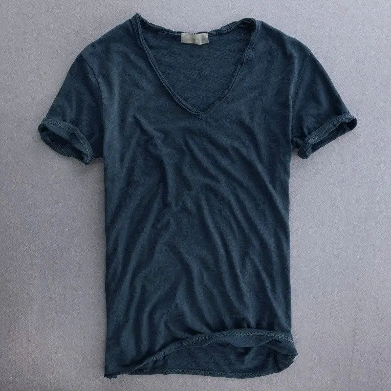 Herren Sommer V-Ausschnitt Freizeit T-shirt