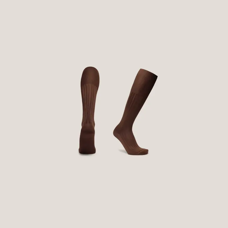 High Knee Dress Socks - Chocolate Brown