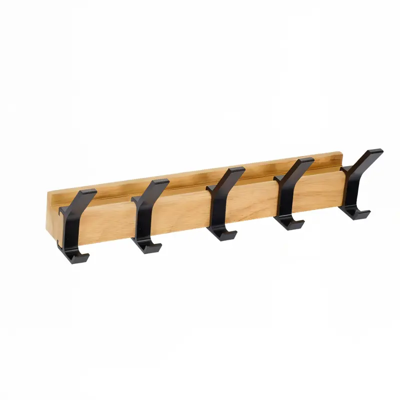 HookMov - Multifunktionale Wandgarderobe aus Holz mit 5