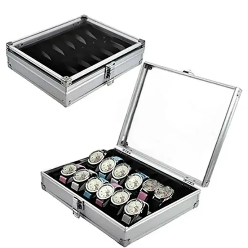 Horlogedoos – Aluminium Displaykoffer voor 6 of 12 Horloges met Kijkvenster