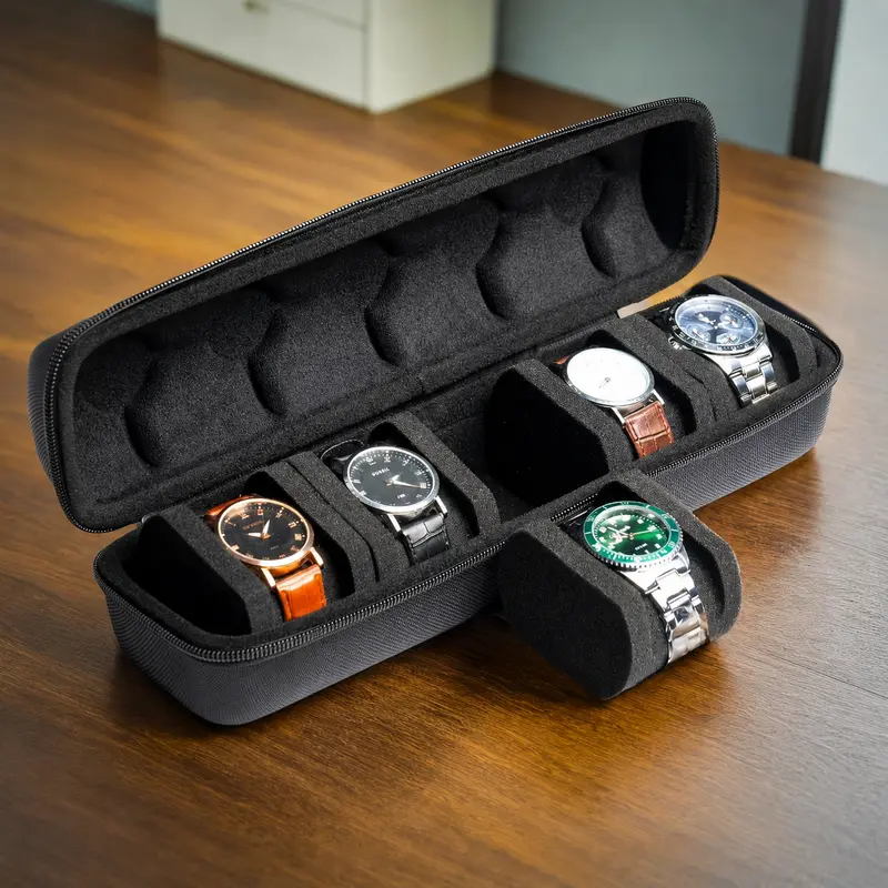 Horlogedoos – Draagbaar Horloge-Etui voor 5 Horloges met Harde Buitenkant