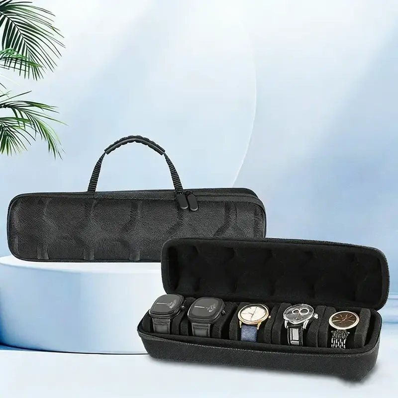 Horlogedoos – Reisetui voor 5 of 15 Horloges met Handvat en Ritssluiting