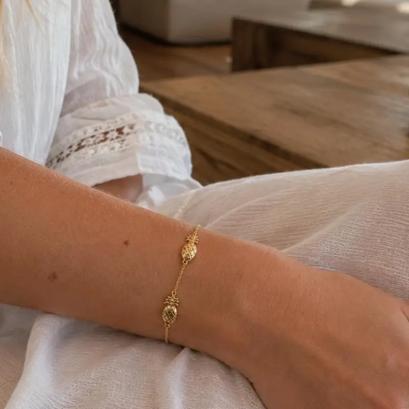 Ibiza Style Armband Ananas | Verguld Zilver