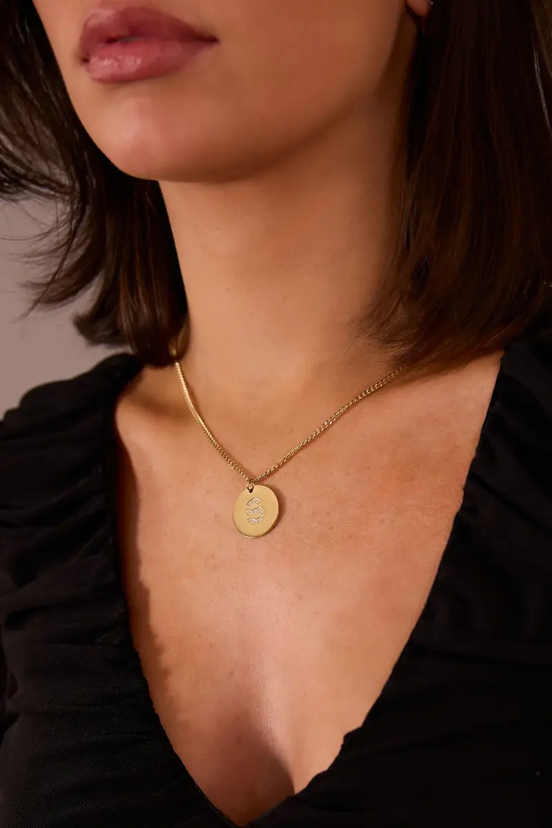 Initial strass edition ketting - Goud
